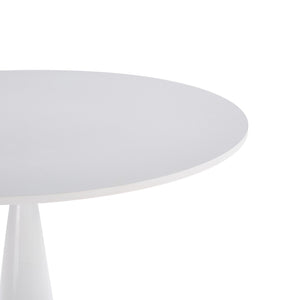 English Elm 31.5inch Tulip Pedestal Round Dining Table White Mdf Mid-century Modern for Small Spaces W3766P410237