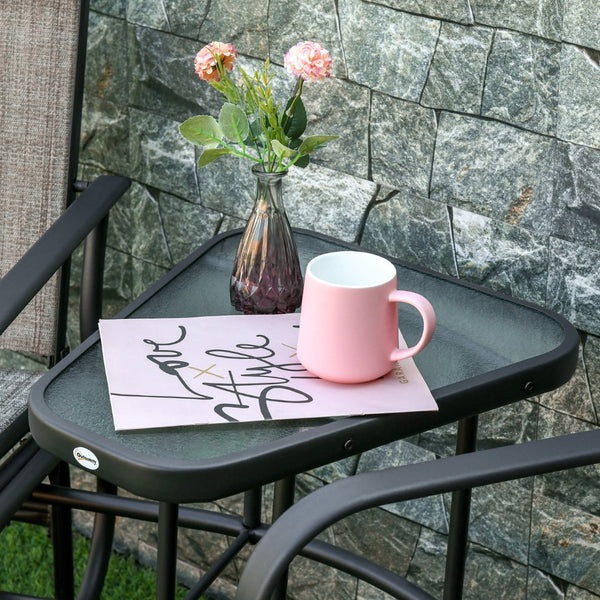 English Elm Outsunny Outdoor Glider Chairs With Center Table - 2-Seat Rocking Swing For Comfortable Relaxation W2225P174324-GIGA