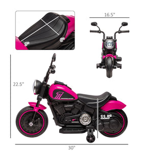 English Elm Aosom 6v Battery Ride-on Motorbike for Toddlers with Training Wheels and Headlight W2225P229367