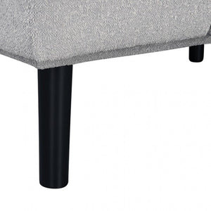 English Elm Light Gray Futon Sofa With Biscuit Tufting - Stylish Convertible Couch With Adjustable Arm Rests B2741P314791