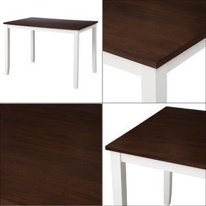 English Elm Topmax Five Piece X-back Dining Set with Solid Wood Legs and Acacia Veneer Top N717S000088K