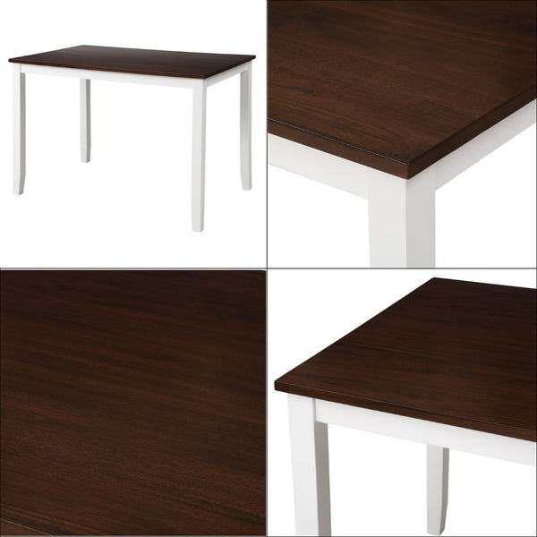 English Elm Topmax Five Piece X-back Dining Set with Solid Wood Legs and Acacia Veneer Top N717S000088K