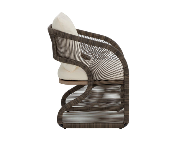 Sunpan Toulon Dining Chair - Modern Outdoor Seating with Sculptural Design, Stackable and Eco-Friendly Style