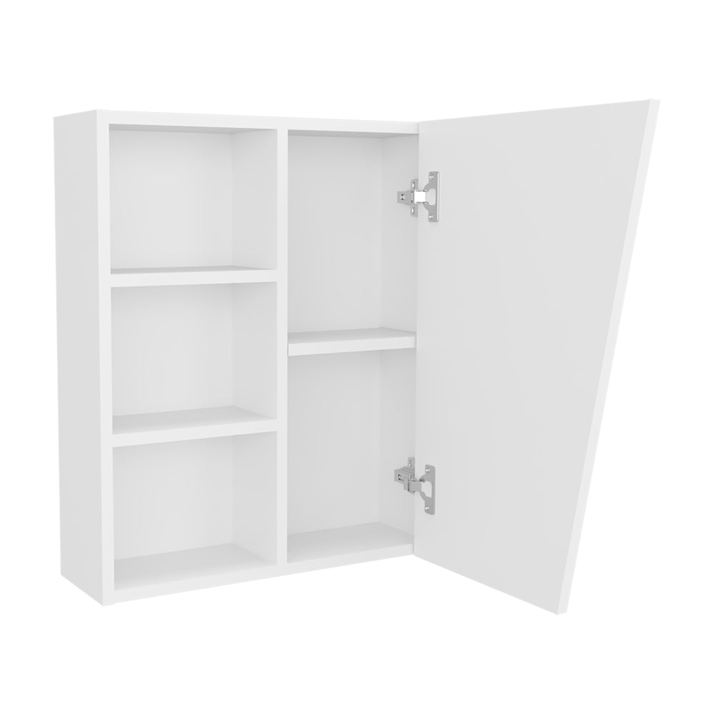English Elm Wolcott Medicine Cabinet Mirrored Door White Engineered Wood Modern Sleek Bathroom Storage 28.35x22.05x5 B092P315582