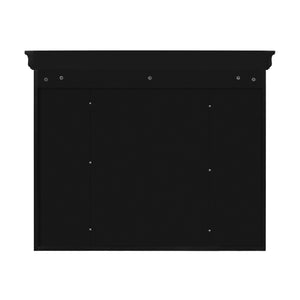 English Elm 35'' 35' 35'' x 28'' Wall Mounted Medicine Cabinet with Mirror Door, Modern MDF Storage with Towel Rod Black N710P196545B