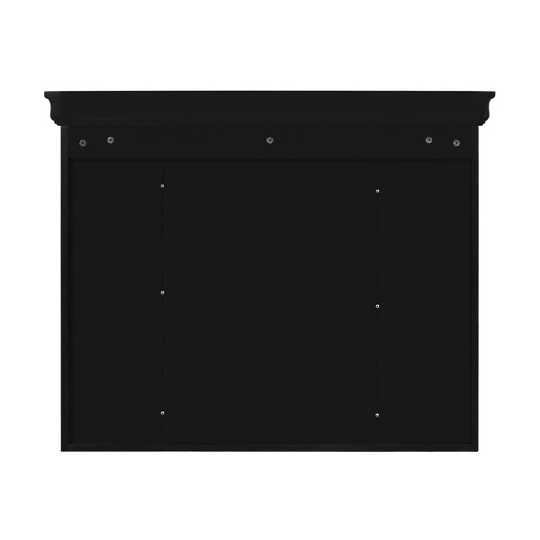 English Elm 35'' 35' 35'' x 28'' Wall Mounted Medicine Cabinet with Mirror Door, Modern MDF Storage with Towel Rod Black N710P196545B