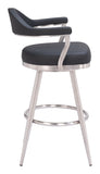 Vagur Swivel Barstool Black 110045 Zuo Modern