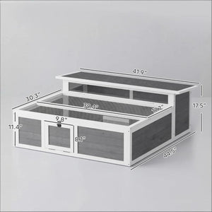 English Elm Pet Tortoise Fir Wood Enclosure with Galvanized Mesh Dual Zone Basking Run Habitat T3971P481432