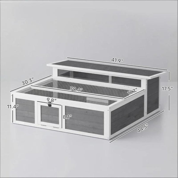 English Elm Pet Tortoise Fir Wood Enclosure with Galvanized Mesh Dual Zone Basking Run Habitat T3971P481432