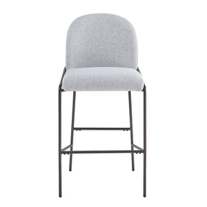 English Elm Christopher Knight Home® - Galen Upholstered Metal Barstool Set of 2 with Plush Stain-Resistant Fabric, Ergonomic Modern Design Gray N775P290453G