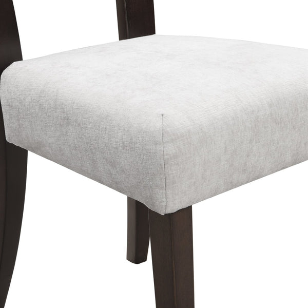 English Elm Dining Side Chairs Set of 2 Gray Chenille Upholstered with Rubberwood Legs for Kitchen N779P236958E