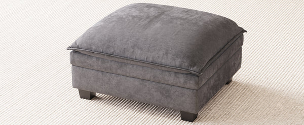 English Elm 141.5'' Modern U-Shaped 6-Seater Sofa Couch With Movable Ottoman & Armrest Pockets For Versatile Living W680S00043