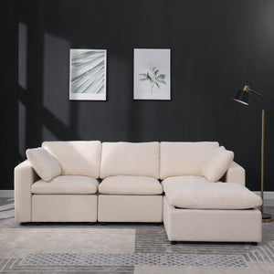 English Elm Modular Sectional Sofa: Versatile U-Shaped Couch With Ottomans For Stylish Living Room Comfort W1123S00036