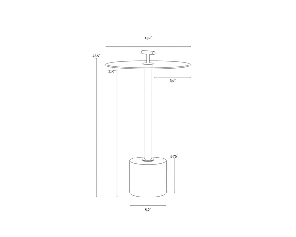 Sunpan Sia Sculptural End Table with Brass Top & White Volakas Marble Base - Perfect for Small Spaces!