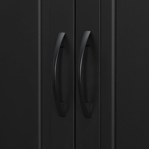 English Elm [video] Tall Matte Black Bathroom Cabinet with Drawer Adjustable Shelves and Door Racks N759P241667B