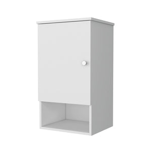 English Elm White Recessed Medicine Cabinet with One Door, Two Shelves + Open Shelf, 28.6"x16.2" White Finish B062P252169