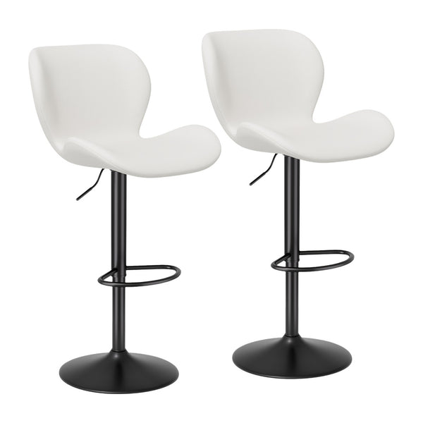 English Elm Swivel Bar Stools Set Of 2 - Modern Pu Leather Adjustable Height Stools For Kitchen & Bar Use T3950P396424-GIGA