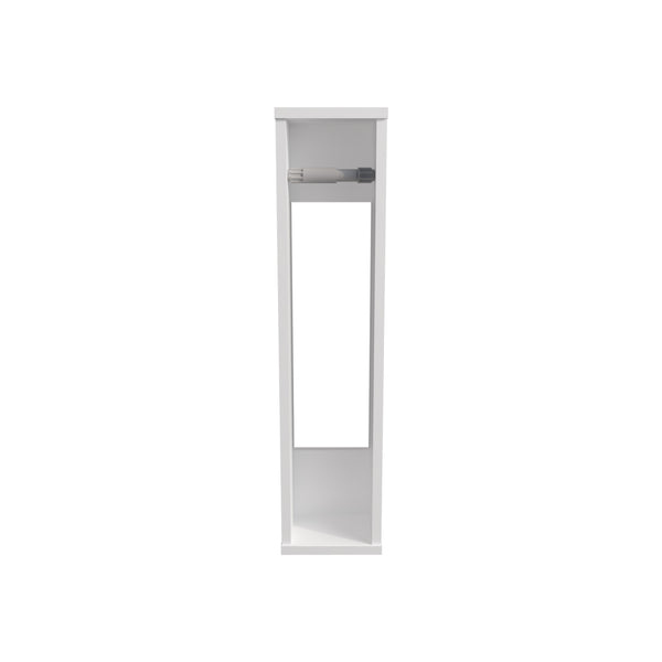 English Elm Shelf 28" H Wall-Mounted White Shelf with 2 Open Shelves — Compact Engineered Wood Storage Solution B097P250844