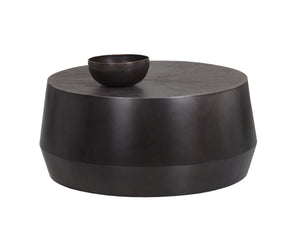 Sunpan Creed Coffee Table - Hand-Etched Iron Design with Drum Base, Perfect for Modern Living Spaces Small - 34W x 34.25D x 15H