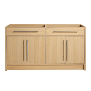 English Elm 60" Freestanding Bathroom Vanity 4-Soft Close Doors Original Oak Plywood KD-Pack Ready DIY Cabinet W1972P348988