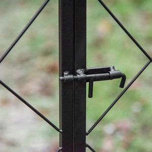 English Elm Outsunny 85" Garden Arch Arbor With Gate - Elegant Metal Trellis For Vines & Wedding Décor Focal Point W2225P174426-GIGA