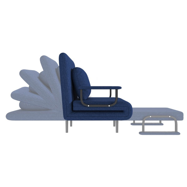English Elm Folding Convertible Chair Sleeper with Steel Frame and 5 Position Adjustable Backrest W2700P394063