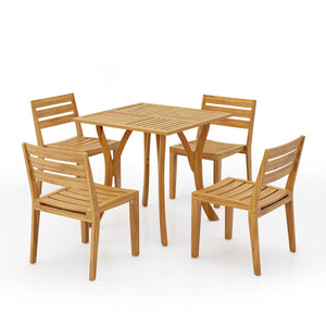 English Elm Christopher Knight Home® - Outdoor 5-Piece Acacia Wood Dining Set With Teak Finish - Perfect For Patios, Decks & Gardens! N773P198003T4_57234.00