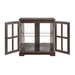 English Elm Led Curio Display Cabinet - Antique Cherry Showcase With Adjustable Shelves & Colorful Illumination W1758P387891