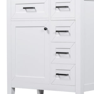 English Elm 30" Modern Bathroom Vanity With Sink Combo - Stylish White Cabinet, Ample Storage & Durable Design N725S999222K-6