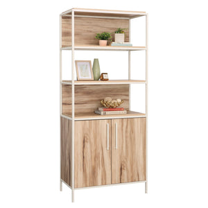 English Elm Bookcase With Doors - Versatile Brown-Finish Storage Solution For Modern Living Spaces & Offices B356P367797