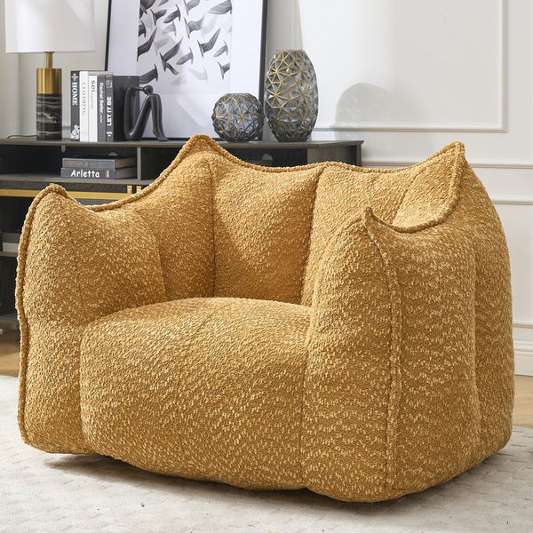 English Elm Sofa plush beanbag chair with superfiber cover and resilient foam filling for ultimate home comfort and relaxation Yellow W1996P252269