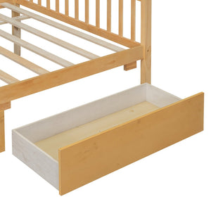 English Elm Twin House Bed Solid Pine Kids Cottage Frame with Storage Drawers Imaginative Room N708P309247M