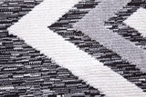 Sams International Canyon Diamonds Machine Made Polyester Geometric  Rug Black, White 5'3" x 7'6"
