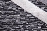 Sams International Canyon Diamonds Machine Made Polyester Geometric  Rug Black, White 7'10" x 10'1"