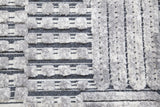 Sams International Canyon Graphics Machine Made Polyester Geometric  Rug White, Gray 7'10" x 10'1"