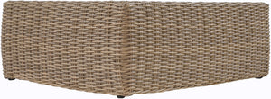 Meridian Furniture Seacrest Solid Teak Woven Wicker Outdoor Patio Coffee Table for Lounge Decks and Garden Areas Natural 55001-CT