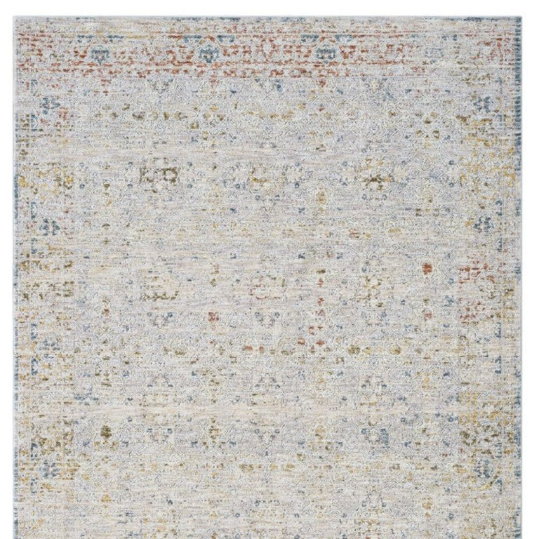 5 X 8 Ivory Blue Floral Polyester Area Rug Woven Traditional Living Room Accent