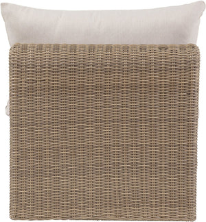 Meridian Furniture Seacrest Modular Wicker Patio Armless Chair Aluminum Frame Uv Resistant Olefin Cushion Outdoor Beige 55001Beige-Armless