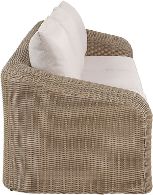 Meridian Furniture Seacrest 3 Piece Wicker Modular Outdoor Sectional Sofa with Olefin Cushions 55001Beige-S3