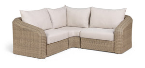 Meridian Furniture Seacrest Outdoor Modular Sectional Wicker and Olefin Fabric Resort Patio Seating 55001Beige-Sec3A