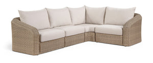 Meridian Furniture Seacrest Outdoor Modular Sectional Wicker Aluminum Frame Uv Resistant Olefin Fabric 55001Beige-Sec4A