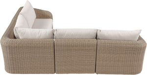 Meridian Furniture Seacrest Outdoor Modular Sectional Wicker Aluminum Frame Uv Resistant Olefin Fabric 55001Beige-Sec4A
