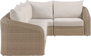 Meridian Furniture Seacrest Outdoor Modular Sectional Wicker Aluminum Frame Uv Resistant Olefin Fabric 55001Beige-Sec4A