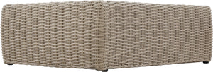Meridian Furniture Seacrest Solid Teak Woven Wicker Outdoor Patio Coffee Table for Lounge Decks and Garden Areas Natural / Taupe 55002-CT