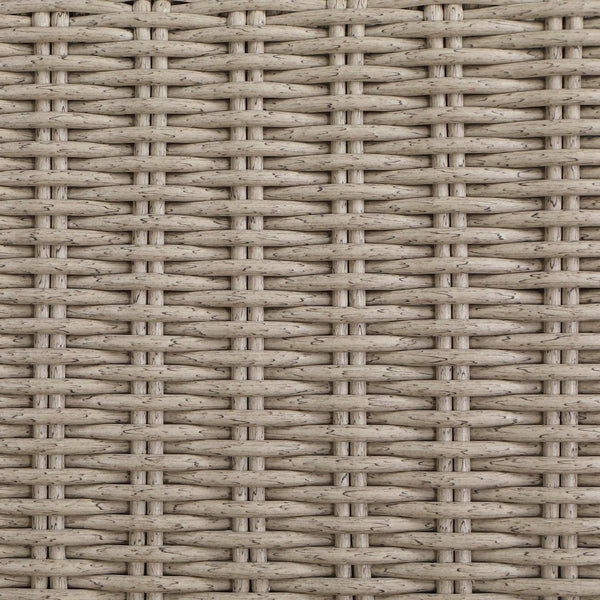 Meridian Furniture Seacrest Solid Teak Woven Wicker Outdoor Patio Coffee Table for Lounge Decks and Garden Areas Natural / Taupe 55002-CT