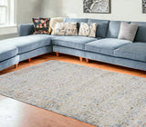 Elegant Gray and Blue Floral Distressed Runner Rug – Stylish Artistry for Any Room Decor