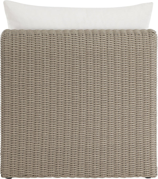 Meridian Furniture Seacrest Modular Wicker Patio Armless Chair Aluminum Frame Uv Resistant Olefin Cushion Outdoor Cream 55002Cream-Armless