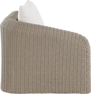 Meridian Furniture Seacrest Modular Wicker Aluminum Left Arm Outdoor Chair with Water Resistant Olefin Cushion Cream 55002Cream-LAF