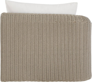 Meridian Furniture Seacrest Modular Wicker Aluminum Left Arm Outdoor Chair with Water Resistant Olefin Cushion Cream 55002Cream-LAF
