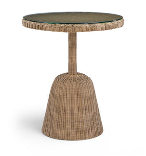 Meridian Furniture Seacrest Round Wicker Outdoor Counter Height Table with Tempered Glass Top for Patio Dining Natural 55003-BT36